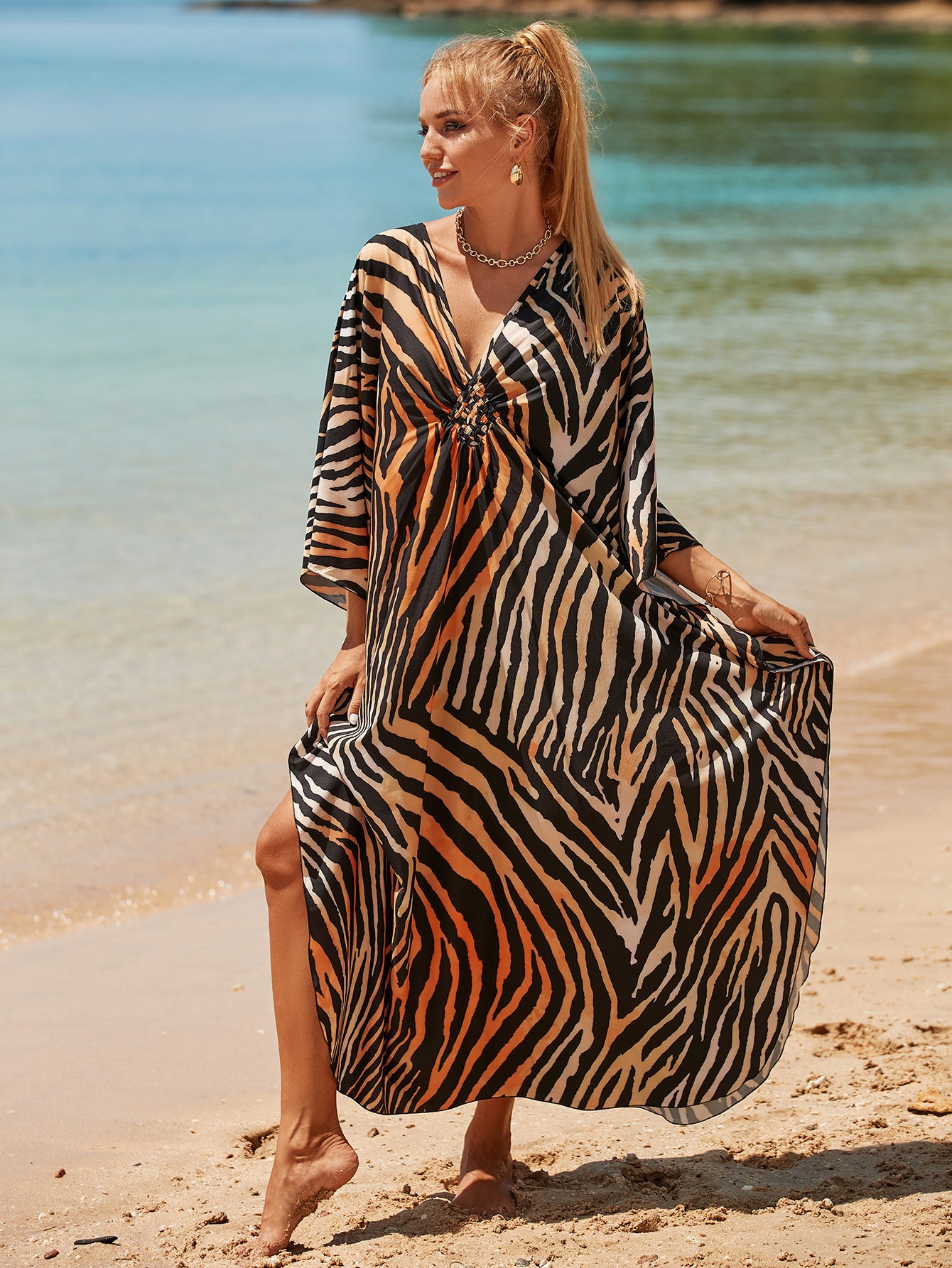 Style 2 Loose Fit Caftan Dress - Resort Style Beach Coverup for Women 3