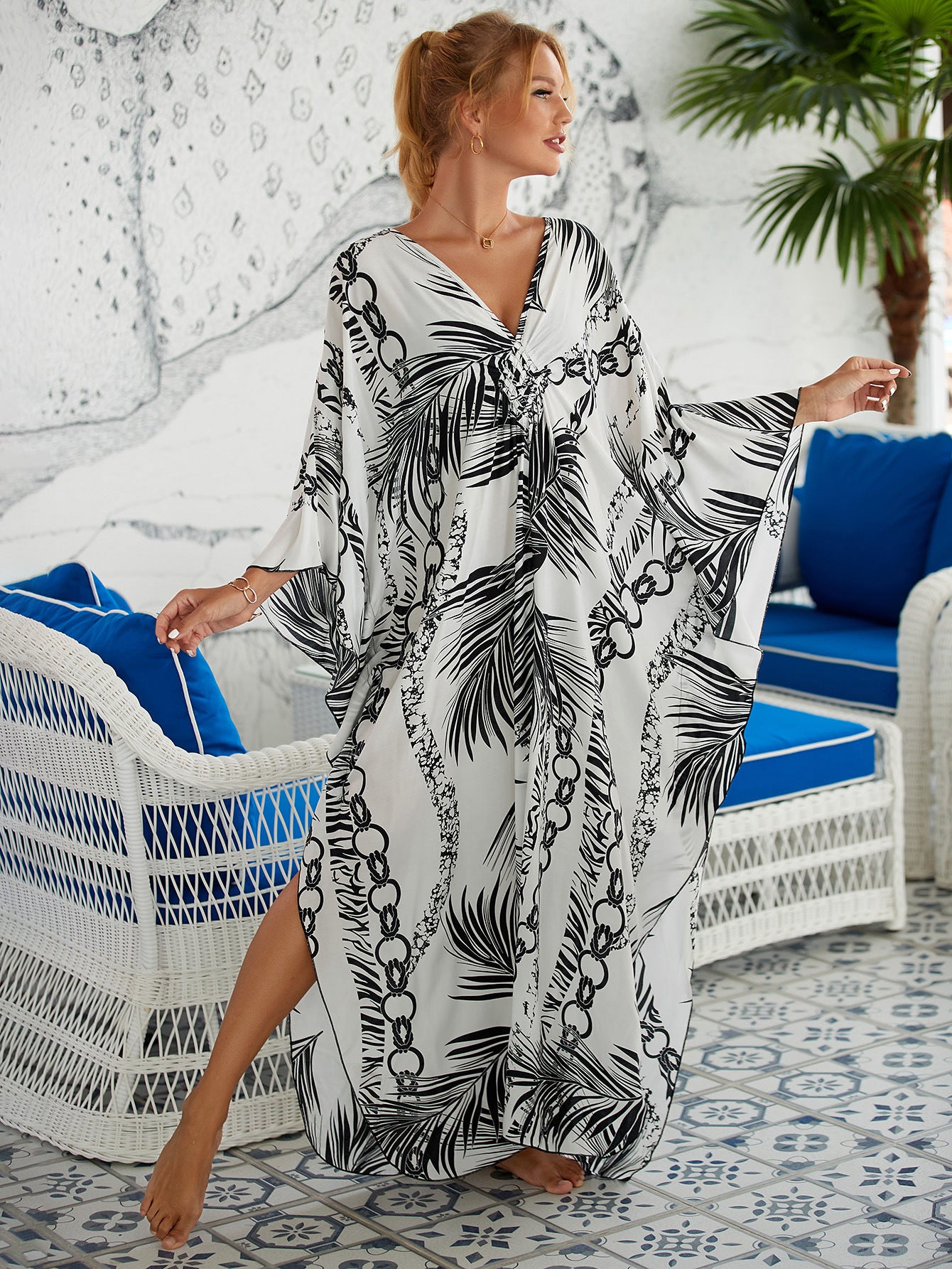 Style 7 Loose Fit Caftan Dress - Resort Style Beach Coverup for Women 5