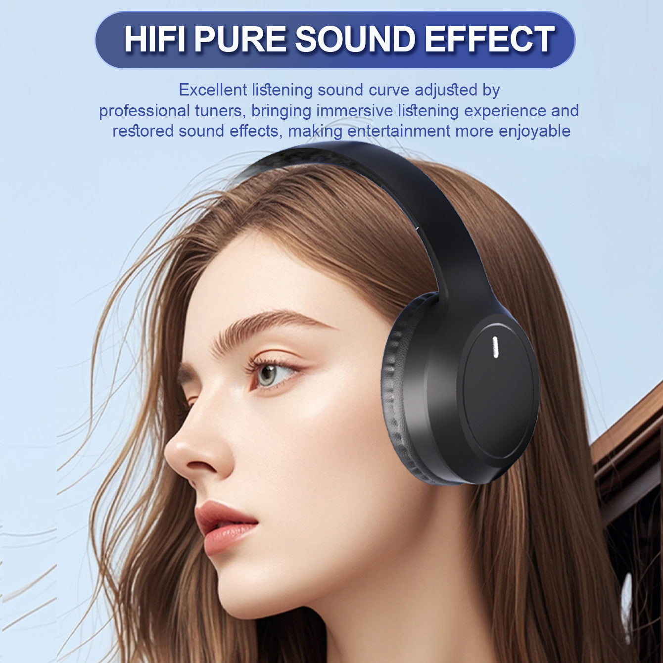 Black Over-Ear Wireless Headphones - Immersive Sound, 360º Surround Sound 4