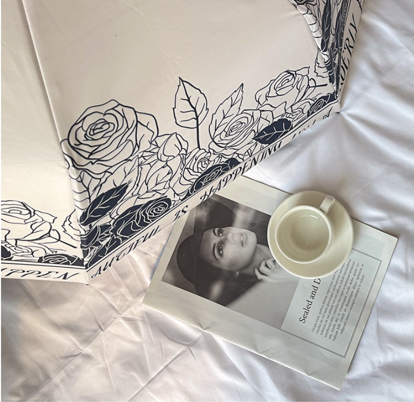 Thorn Flower Mini 5-Fold Umbrella - Portable, Anti-UV, Black Glue Coating 3