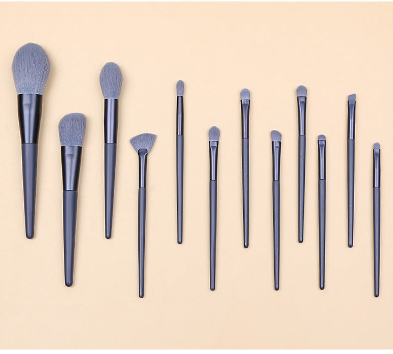 Blue Professional 12 Piece Makeup Brush Kit - Soft Synthetic Brushes for Face & Eyes 3