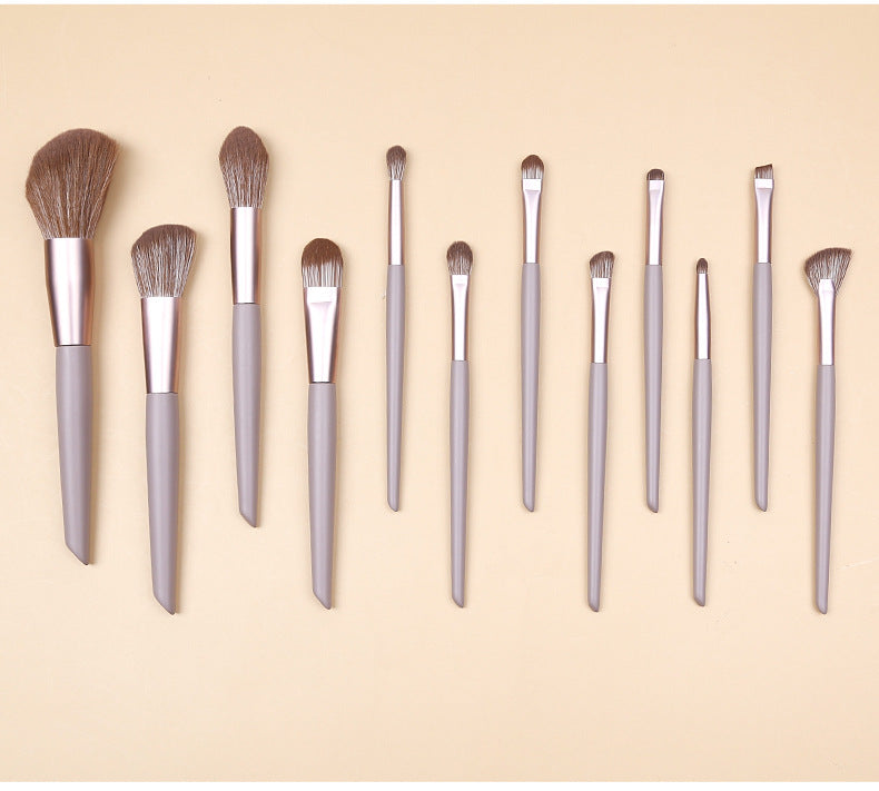 Brown Professional 12 Piece Makeup Brush Kit - Soft Synthetic Brushes for Face & Eyes 3