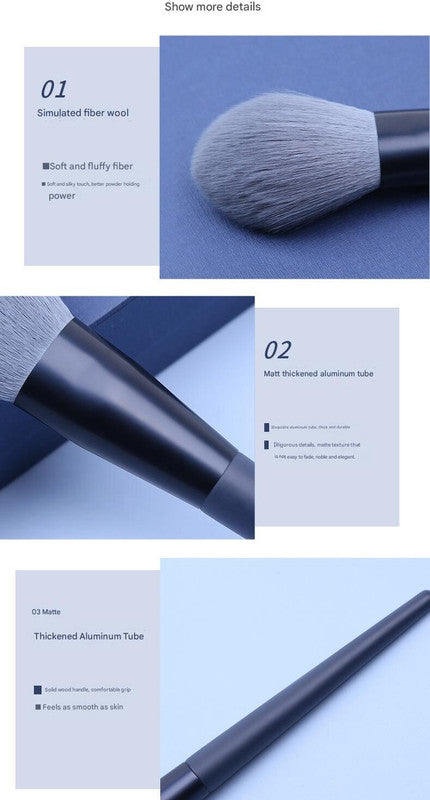 Brown Professional 12 Piece Makeup Brush Kit - Soft Synthetic Brushes for Face & Eyes 4