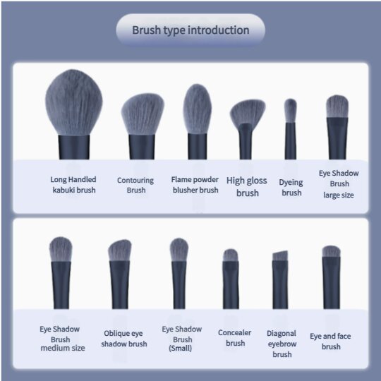 Brown Professional 12 Piece Makeup Brush Kit - Soft Synthetic Brushes for Face & Eyes 5