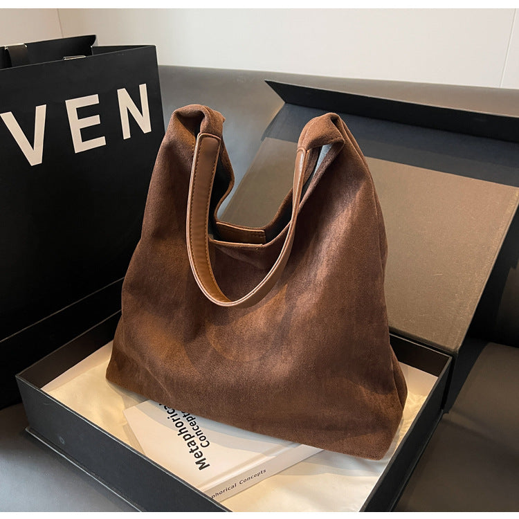 Dark Brown Women's Vintage Bucket Bag - Fashionable Shoulder Bag 3