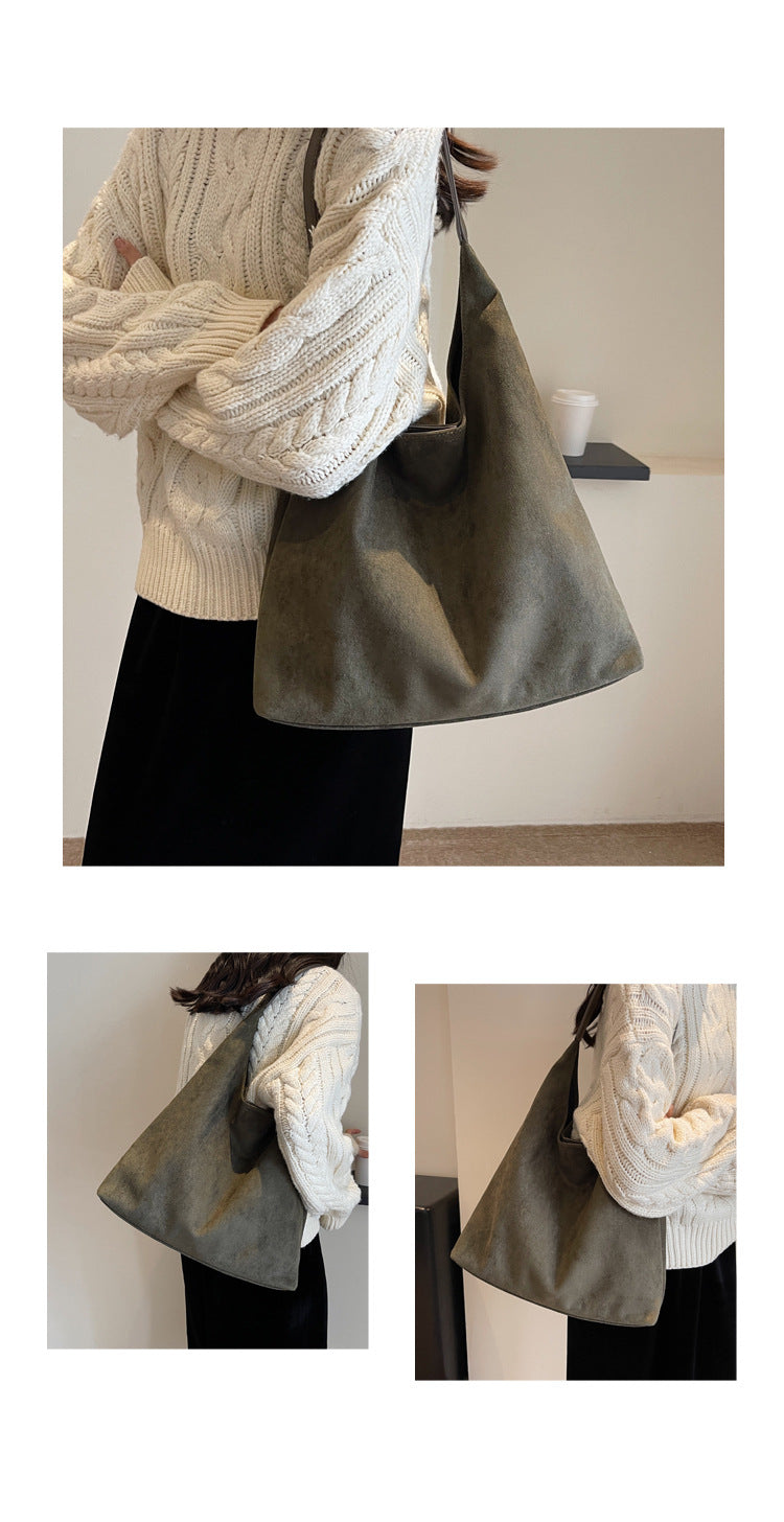 Green Women's Vintage Bucket Bag - Fashionable Shoulder Bag 4