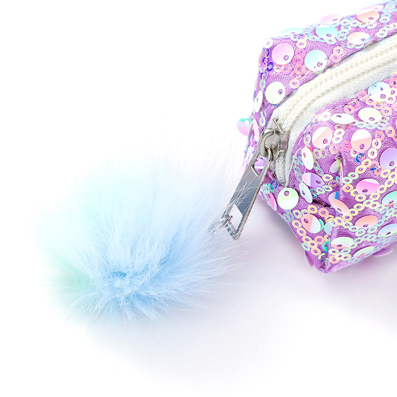 5-pcs Sequin Pencil Bag - Rainbow Glitter, Student Storage 4