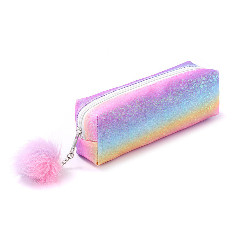 Rainbow Glitter Pencil Cases - Set of 4 Sparkly Stationery Pouches 4