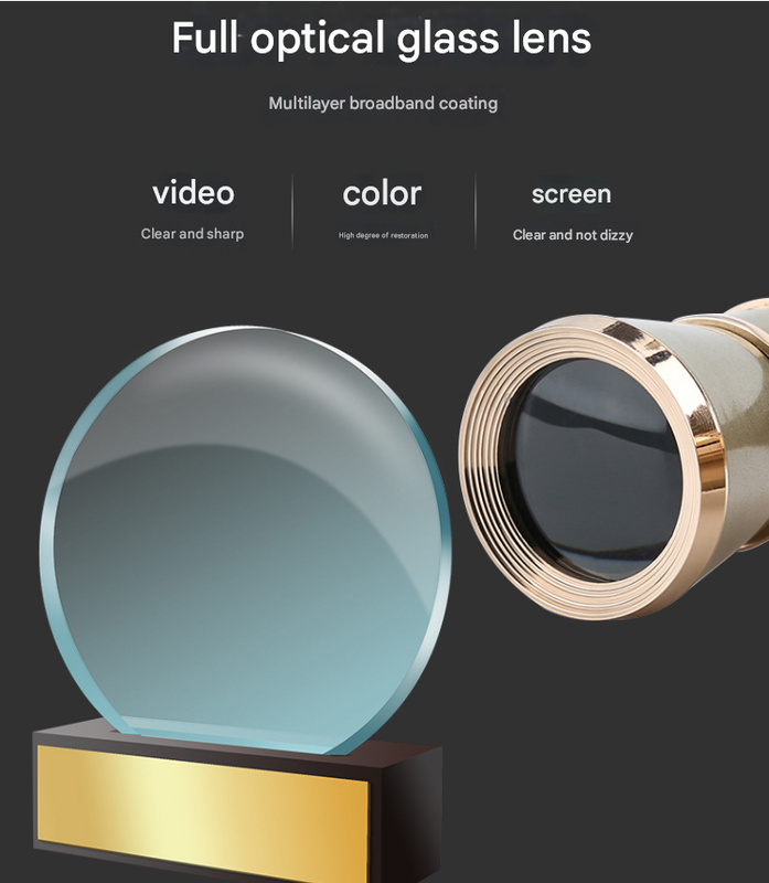 Champagne Gold Elegant Theatre Binoculars - Portable & Stylish Handheld Opera Glasses (Focal length: 200mm)