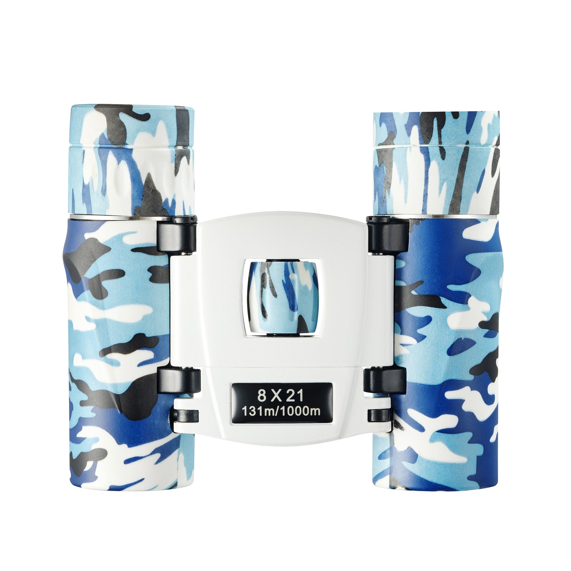 Blueish White Mini Pocket Binoculars - 8x21 High Power Colorful Binoculars for Kids
