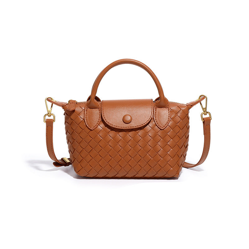 Brown Woven Shoulder Bag - Stylish Dumpling Bag, Simple and Versatile Crossbody for Women