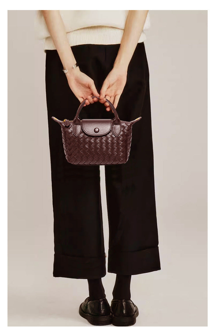 Grape Purple Woven Shoulder Bag - Stylish Dumpling Bag, Simple and Versatile Crossbody for Women 3