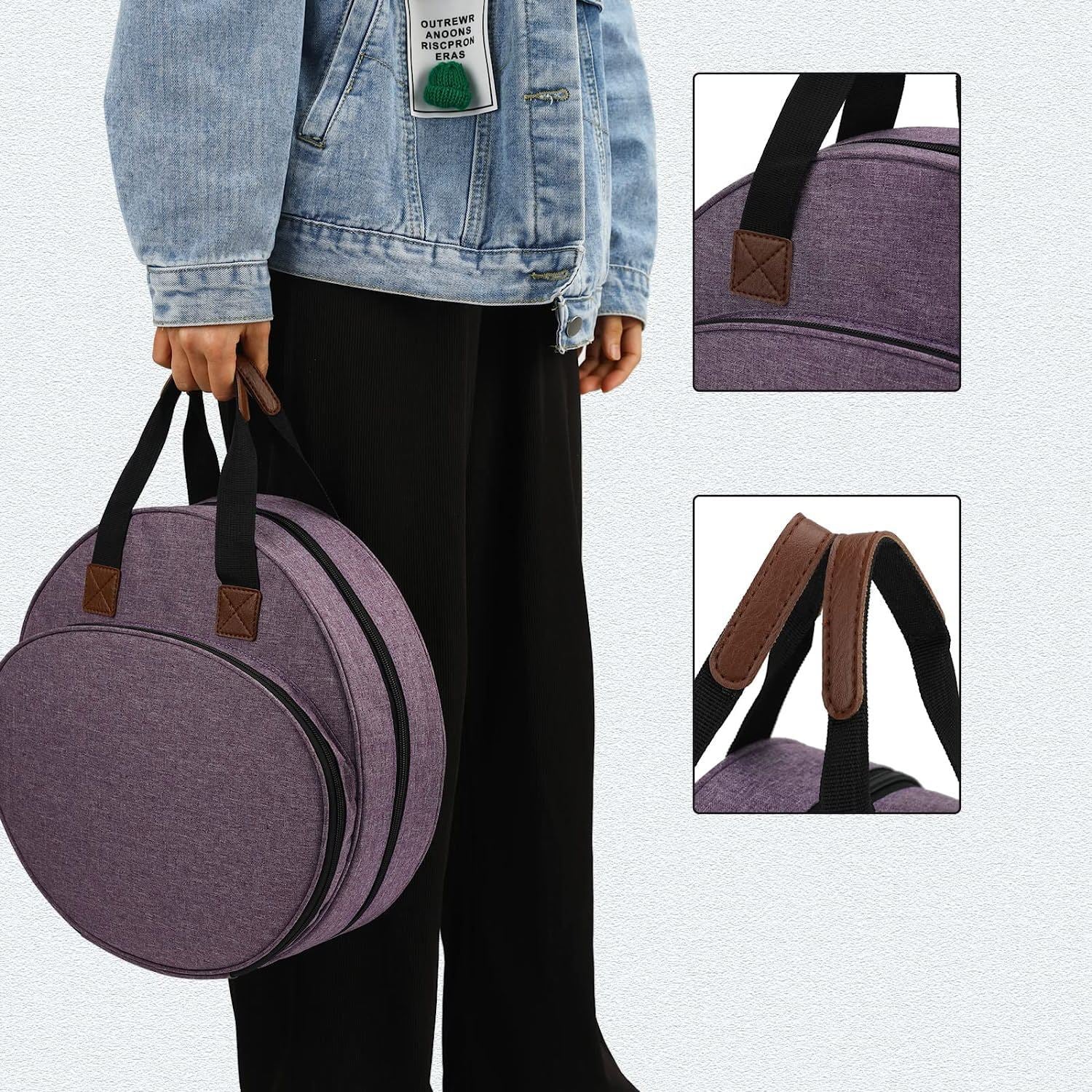 Purple Multi-Compartment Embroidery Bag - Keep Your Projects Organized 3