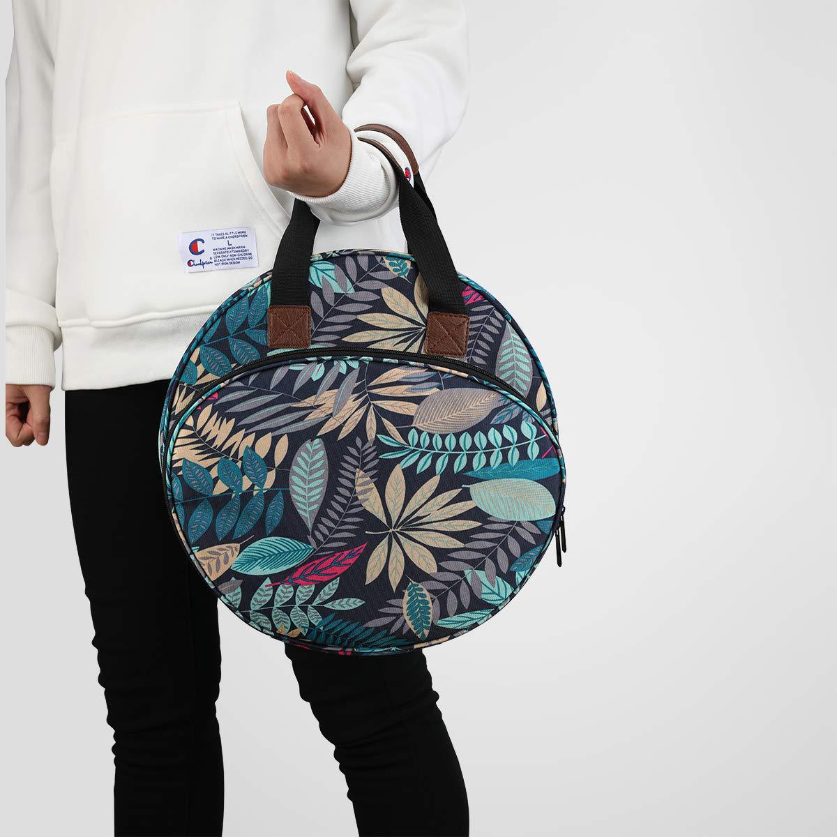 Blue leaves Multi-Compartment Embroidery Bag - Keep Your Projects Organized 3