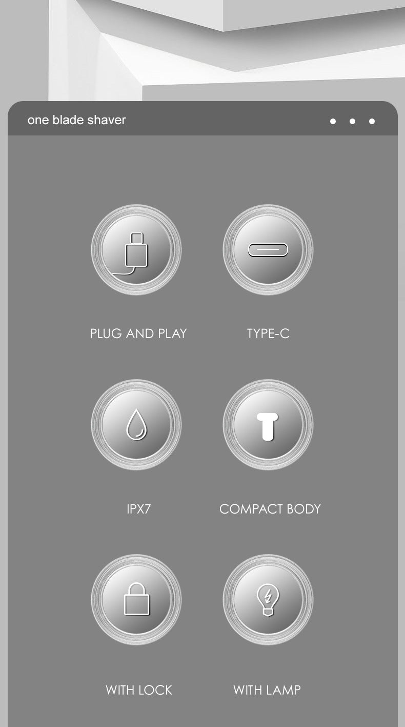 One Blade Electric Shaver for Men - Safe for Sensitive Areas, Wet/Dry Use 3