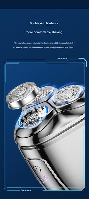 Silver Mini Electric Shaver for Men - Portable & Rechargeable Razor for Travel 6