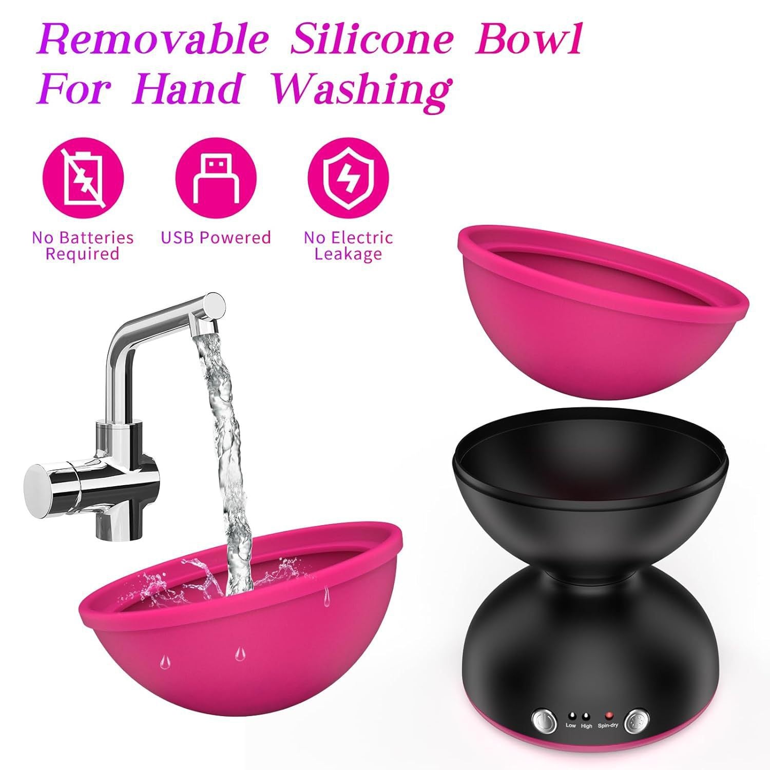 Black Electric Makeup Brush Cleaner - Fast & Deep Cleaning, USB Powered 6