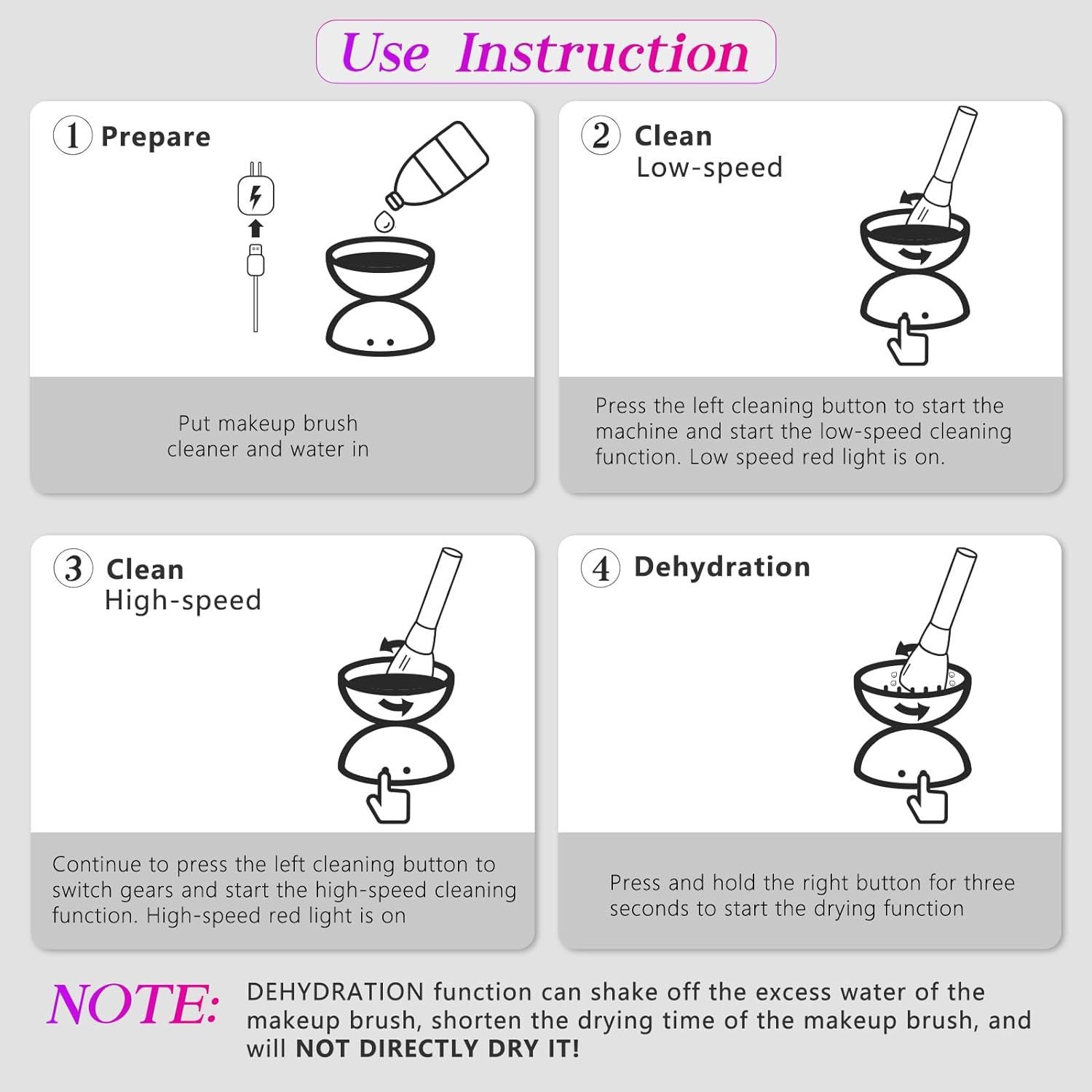 Black Electric Makeup Brush Cleaner - Fast & Deep Cleaning, USB Powered 9