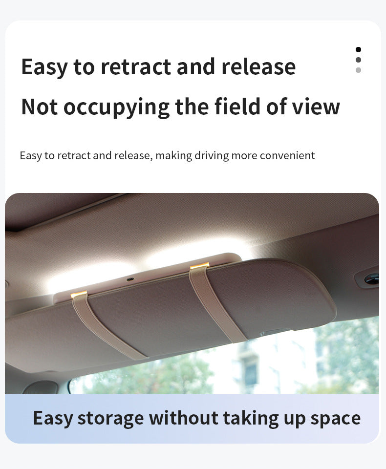 White Single button Car Sun Visor Makeup Mirror with LED Light - Tri-Color, Touch Control 7