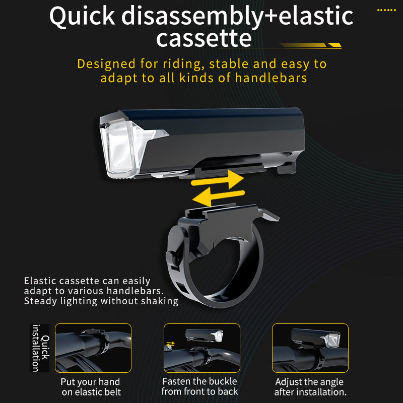 Bike Headlight - Rechargeable LED Bicycle Front Light, 85° Floodlight (Battery Display Model) 4