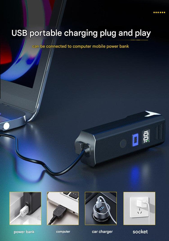 Bike Headlight - Rechargeable LED Bicycle Front Light, 85° Floodlight (Battery Display Model) 5