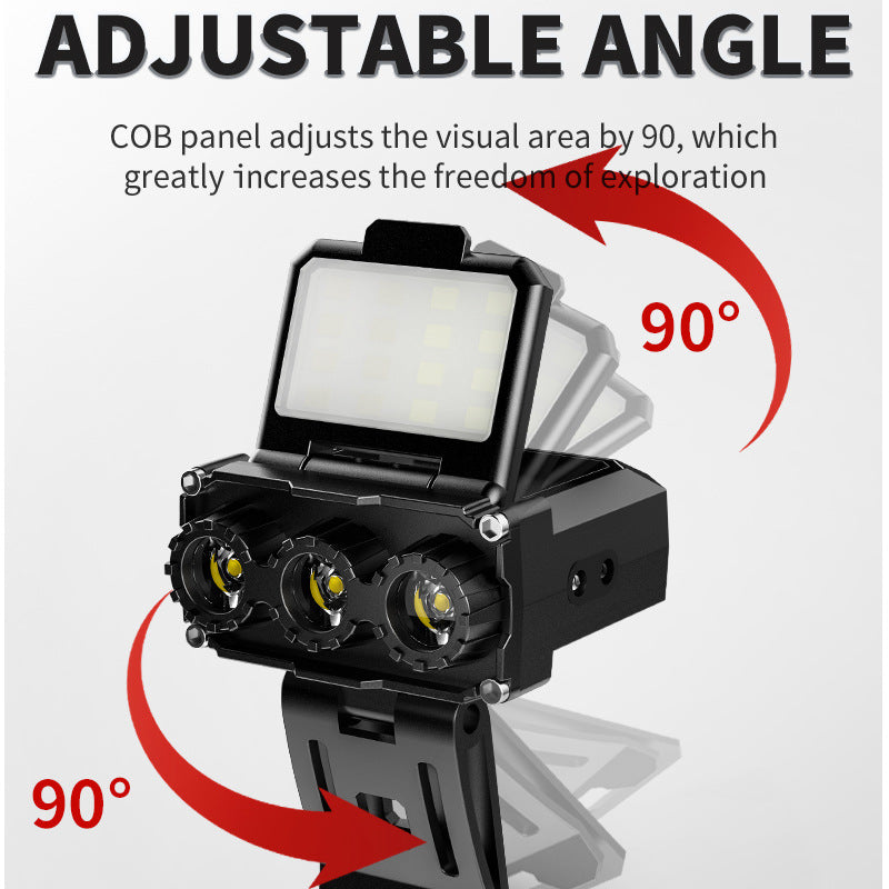 Black Rechargeable LED Headlight -  Cap Light, Long Lasting Camping Light 3