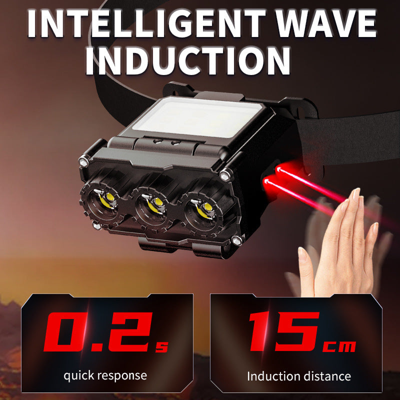 Black Rechargeable LED Headlight -  Cap Light, Long Lasting Camping Light 4