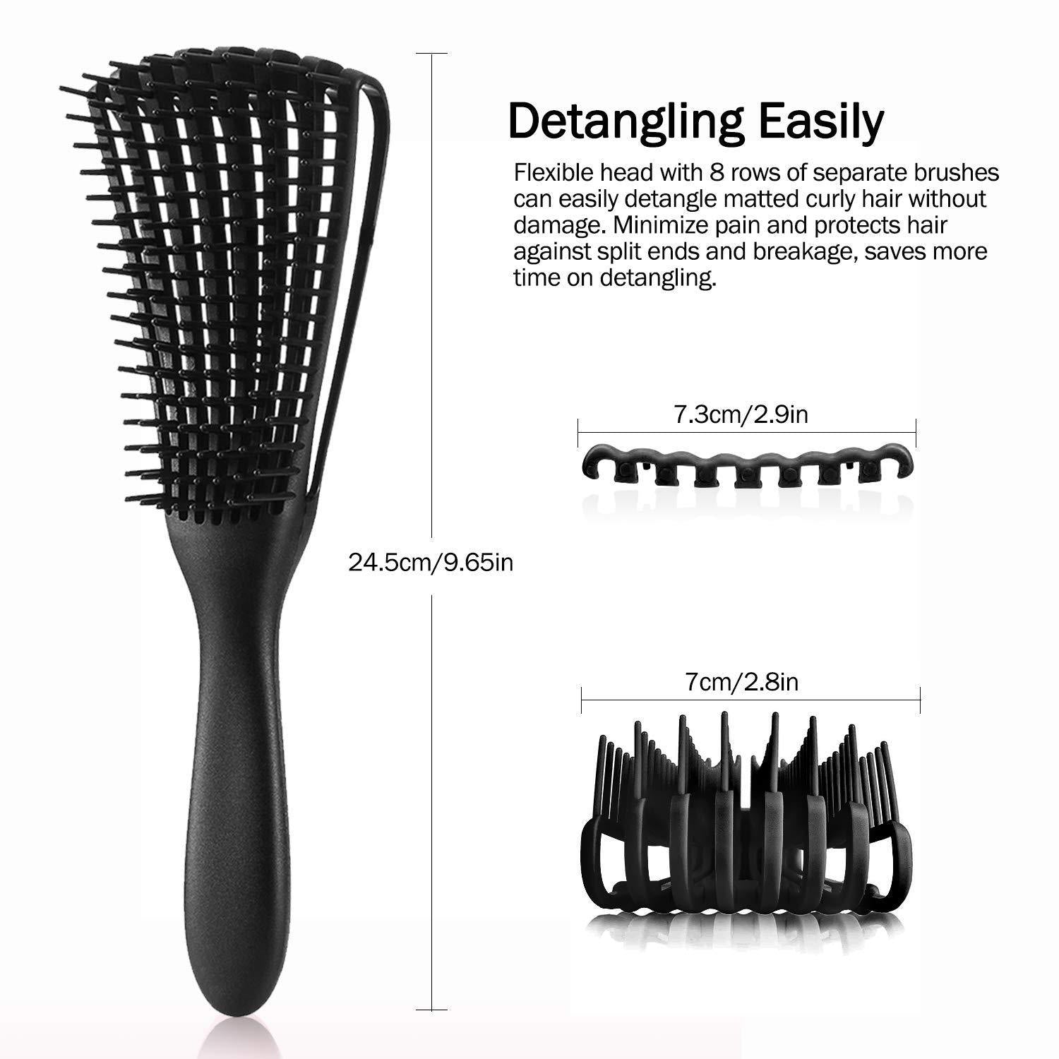 3 - pcs Green Detangling Brush - Octopus Design for Effortless Hair Care 3