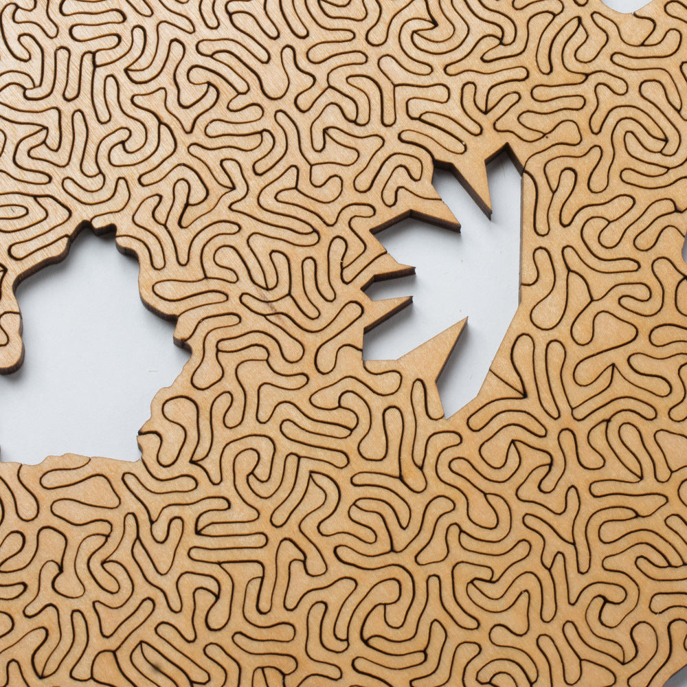Red Algorithmic Agate Jigsaw Puzzle - 164 Unique Wooden Pieces 4