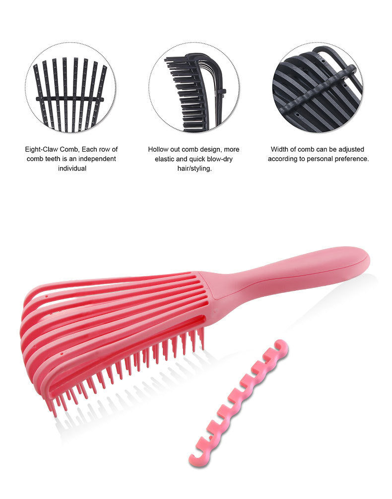 3 - pcs Light pink Detangling Brush - Octopus Design for Effortless Hair Care