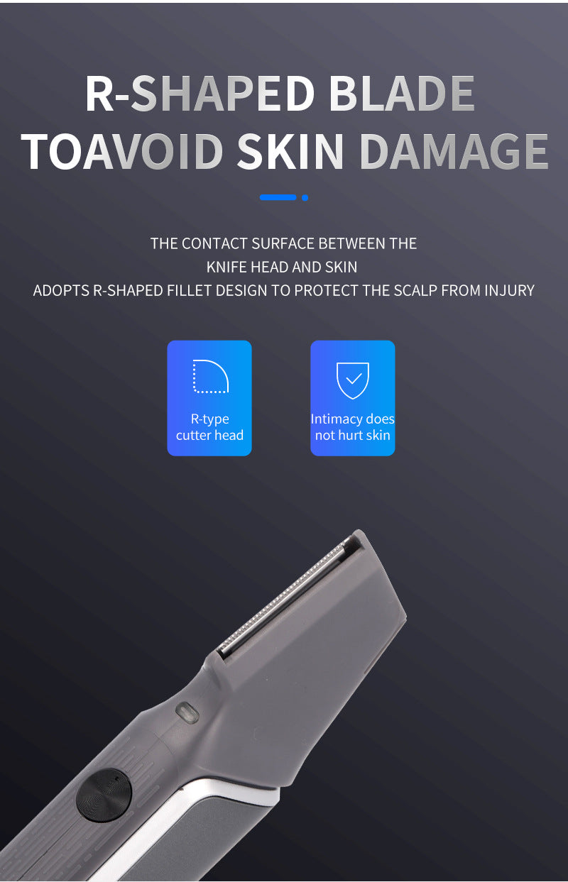 Grey Men's electric hair trimmer with retractable design and USB charging 4