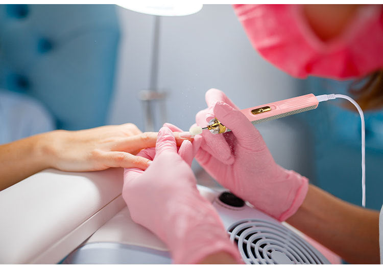 Pink Mini Electric Nail Polisher with USB Charging and 5 Grinding Heads 6