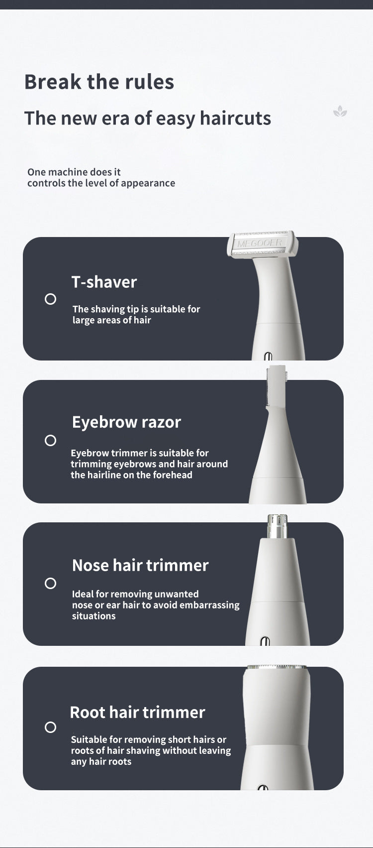 All-in-One Ladies' Trimmer Kit - Body, Face, Eyebrow & Nose Hair Removal 6