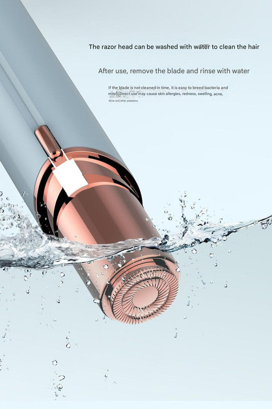 Champagne Gold Mini Lipstick Electric Shaver - USB Rechargeable Facial Hair Remover 4