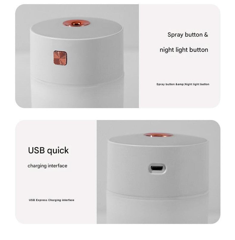 White 300ml USB Air Humidifier - Quiet Mini Humidifier for Bedroom, Office, Car 6