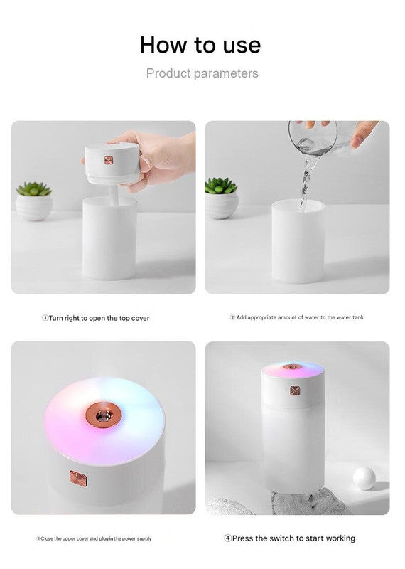 White 300ml USB Air Humidifier - Quiet Mini Humidifier for Bedroom, Office, Car 7