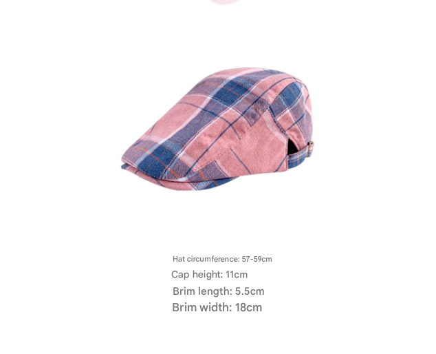 2-PCS Black Lightweight Checkered Flat Cap - Adjustable Retro Driver Hat for Men & Women 4