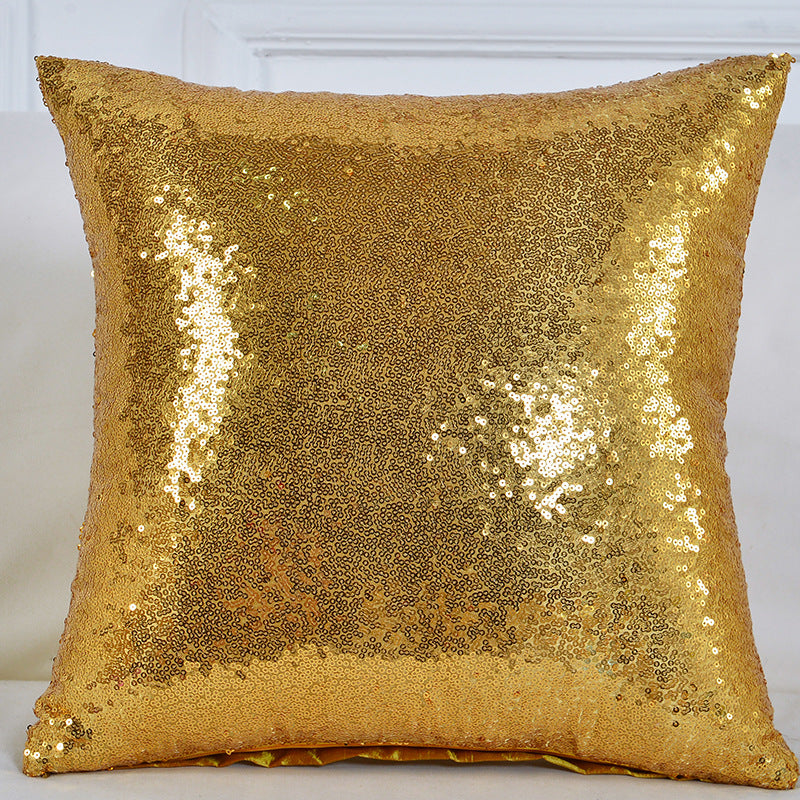 Shiny Sequin Pillowcase - Single-sided gorgeous pillowcase  (Gold pair: 45x45cm) 3