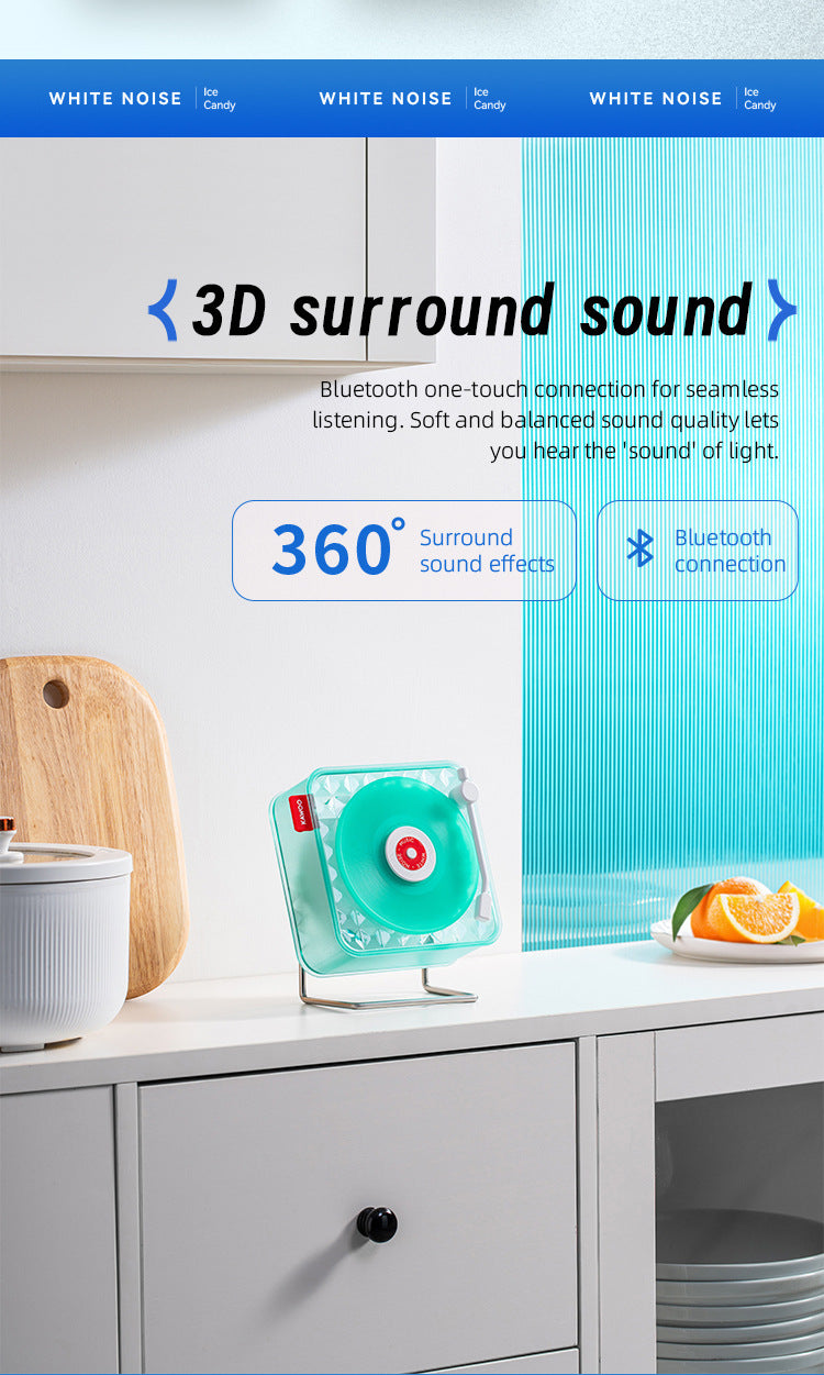 Green Retro Bluetooth Speaker - Transparent Vinyl Design with RGB Light 7