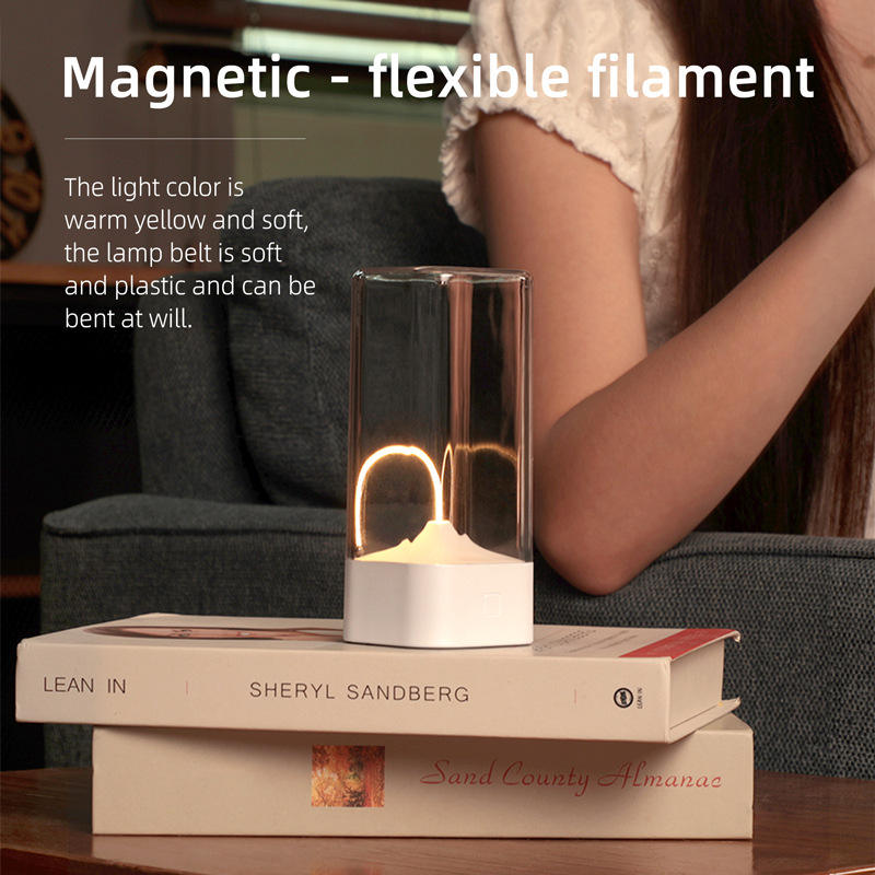 Silver Portable Magnetic Table Lamp with Bendable LED - USB-C Rechargeable 4