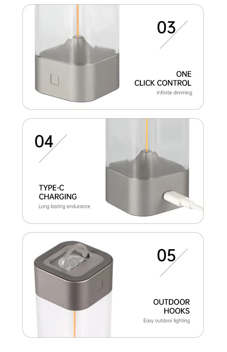 Silver Portable Magnetic Table Lamp with Bendable LED - USB-C Rechargeable 7