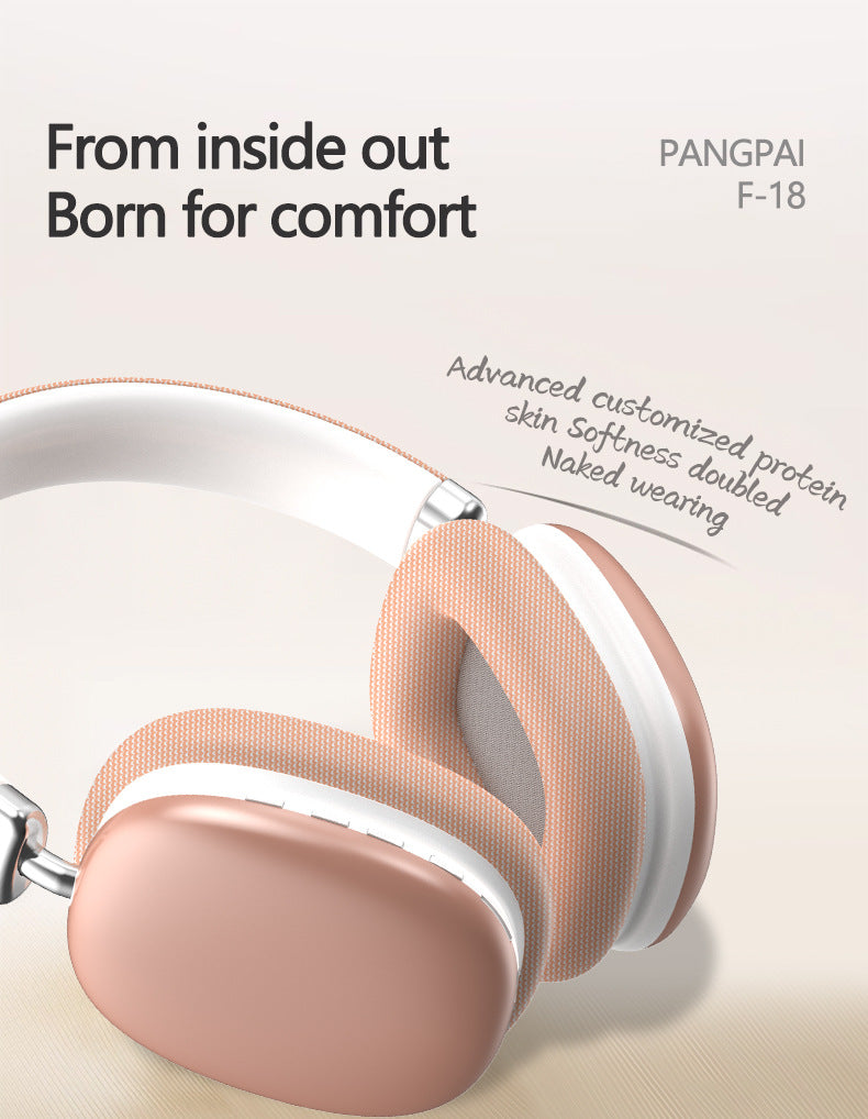 Beige Wireless Bluetooth Headphones - Over-Ear, Deep Bass, Foldable, Long Battery Life 7