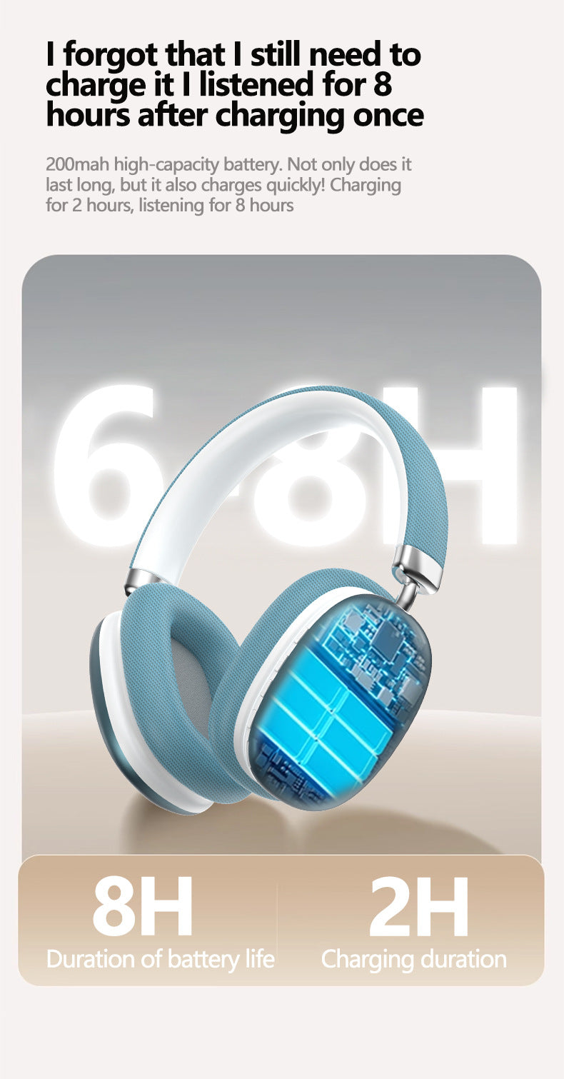 Blue Wireless Bluetooth Headphones - Over-Ear, Deep Bass, Foldable, Long Battery Life 13