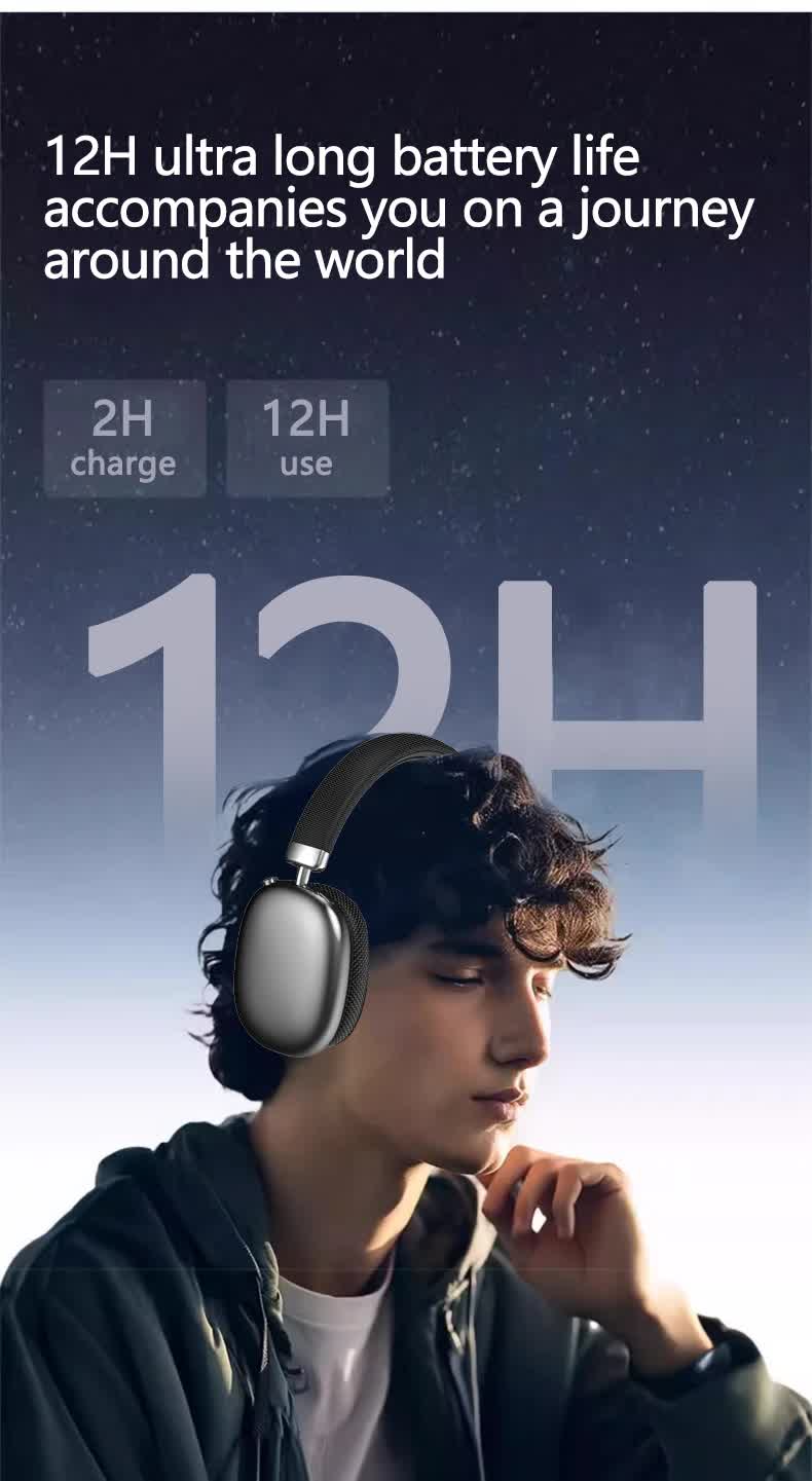 Black Comfortable Over-Ear Headphones - Hi-Fi Sound, Long Battery, Swivel Control 9