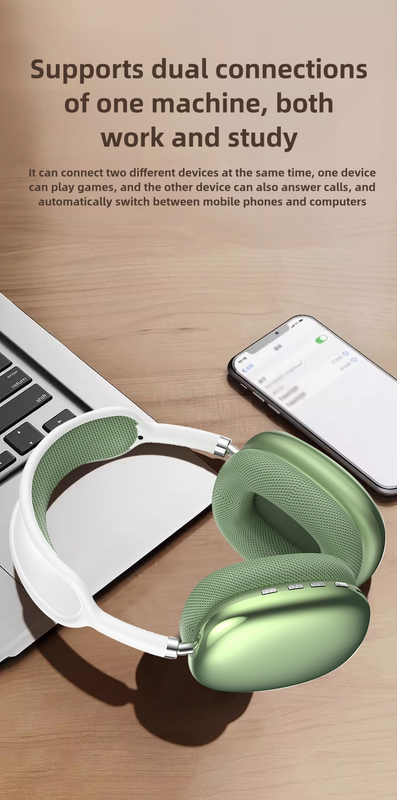 Silver Immersive 3D Audio Headphones - Wireless Over-Ear Comfort, Type-C Charging 5