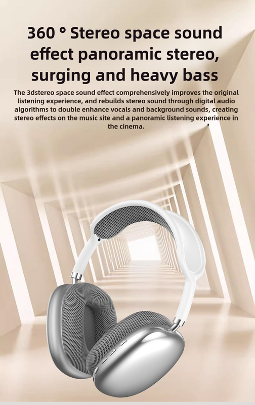 Blue Immersive 3D Audio Headphones - Wireless Over-Ear Comfort, Type-C Charging 3