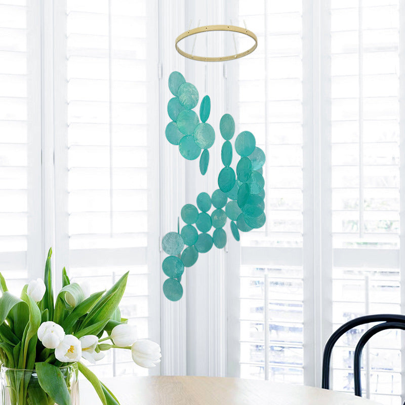 White Bohemian Seashell Wind Chime - Dream Catcher Hanging Decor for Home 3