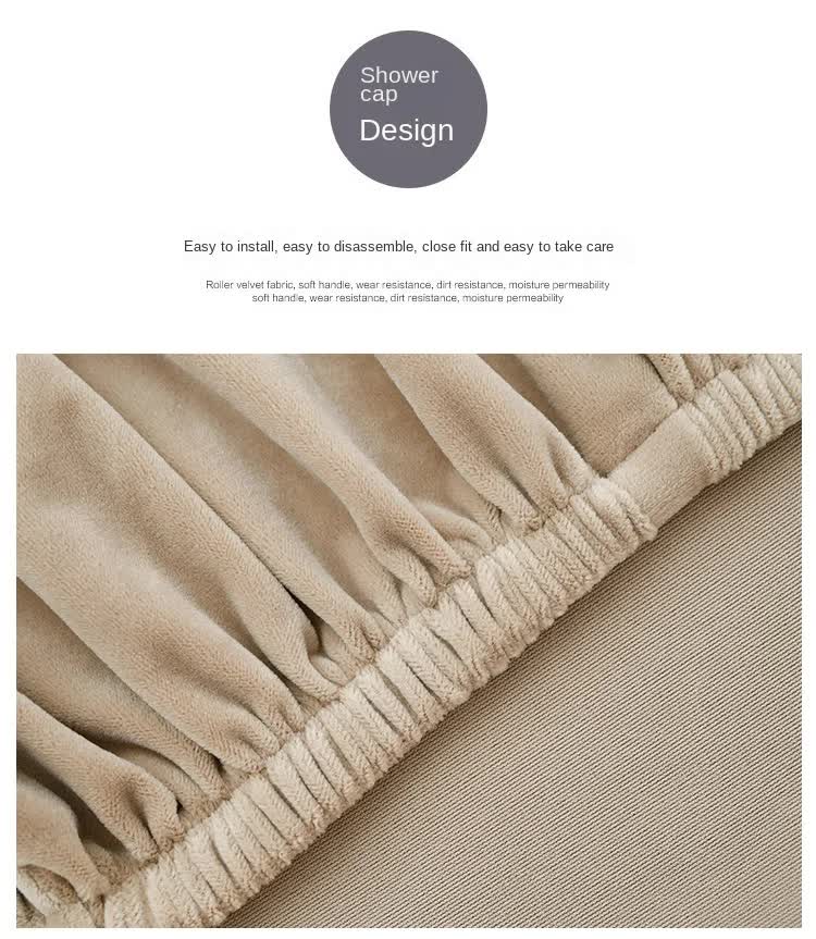 2 Pcs Beige Elegant Polyester Sofa Cover - Full Protection Against Cat Scratches & Wear 8