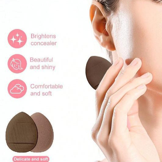 3 * Brown 20 Sets Makeup Sponge Set - Flannel Headband, Crystal Velvet Puffs, Non-Latex Beauty Blenders for Flawless Application 4