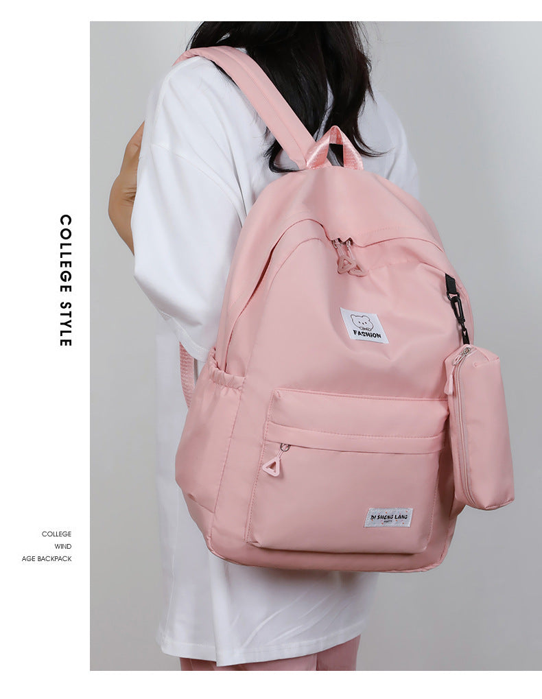 Pink Large Capacity Travel Backpack for Girls - Waterproof School Bag with Detachable Pencil Case 4